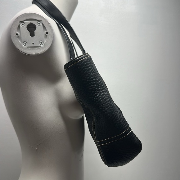 Coach Chelsea Purse Tote Handbag Pebbled Leather Black Silver Large Bag F12339 - Picture 4 of 9